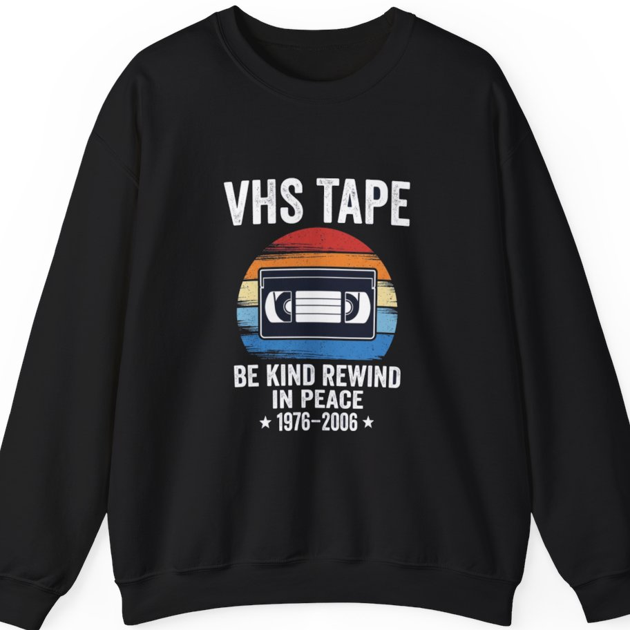 Vhs Tape Memorial Sweatshirt - Black front