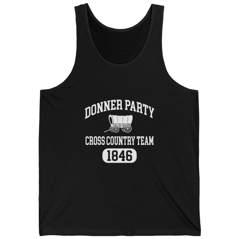 Donner Party Cross Country Team Tank Top - Black front