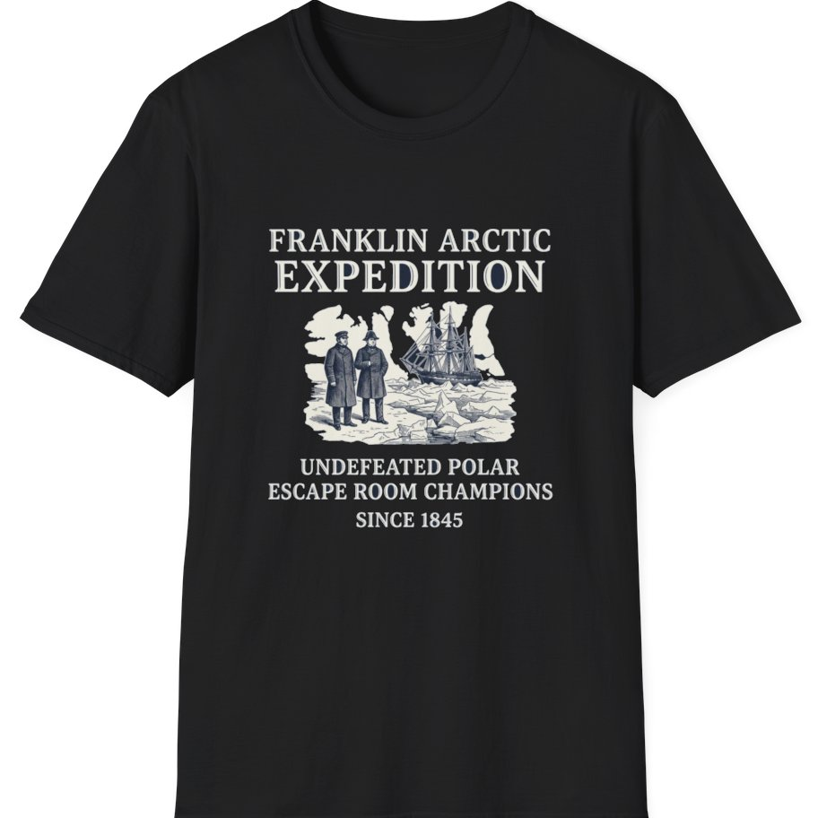 Franklin Arctic Expedition Escape Room T-Shirt - Black front