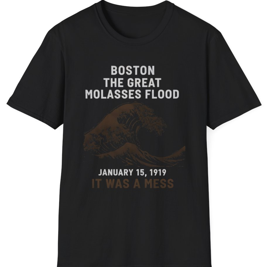 Boston The Great Molasses Flood T-Shirt - Black front