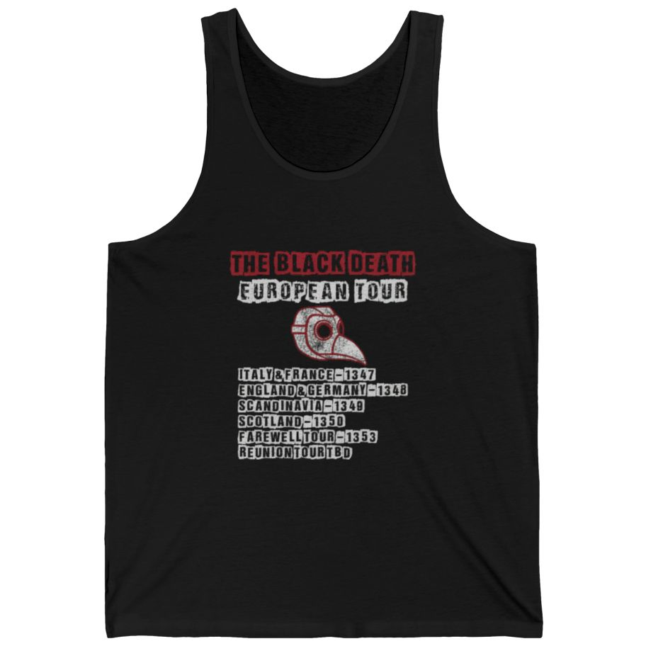The Black Death European Tour Tank Top - Black front