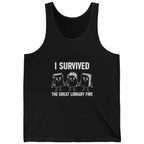 I Survived The Great Library Tank Top - Black front
