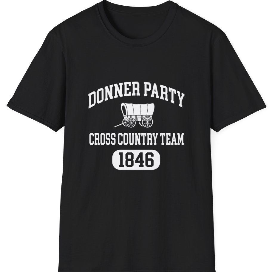 Donner Party Cross Country Team T-Shirt - Black front