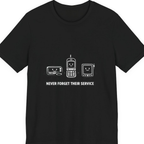 Never Forget Their Service Obsolete Premium Tee - Black front