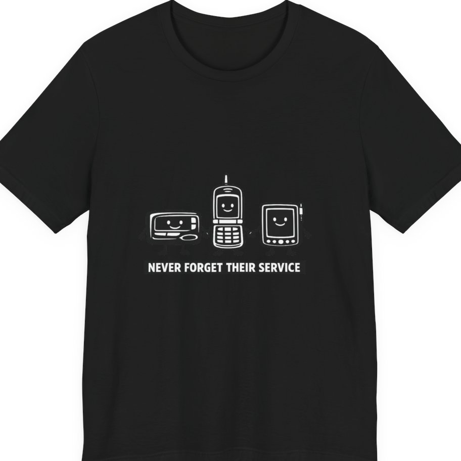 Never Forget Their Service Obsolete Premium Tee - Black front