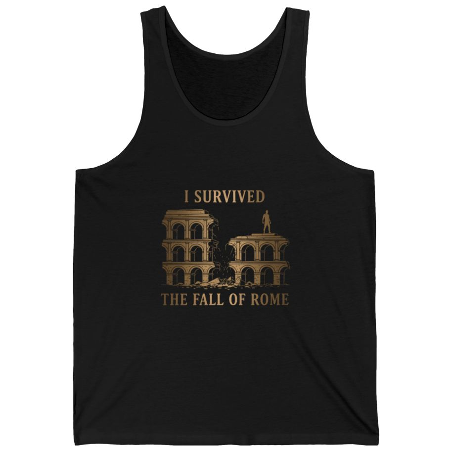 I Survived The Fall of Tank Top - Black front