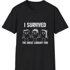 I Survived The Great Library T-Shirt - Black front