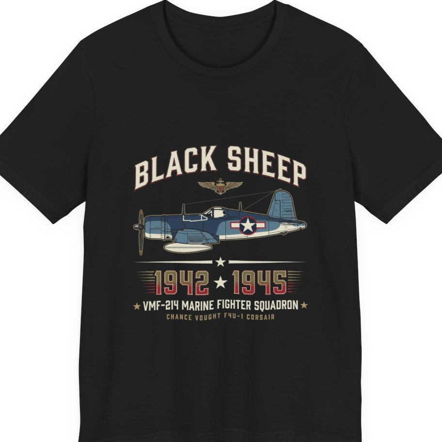 Black Sheep Squadron Crest Premium Tee - Black front