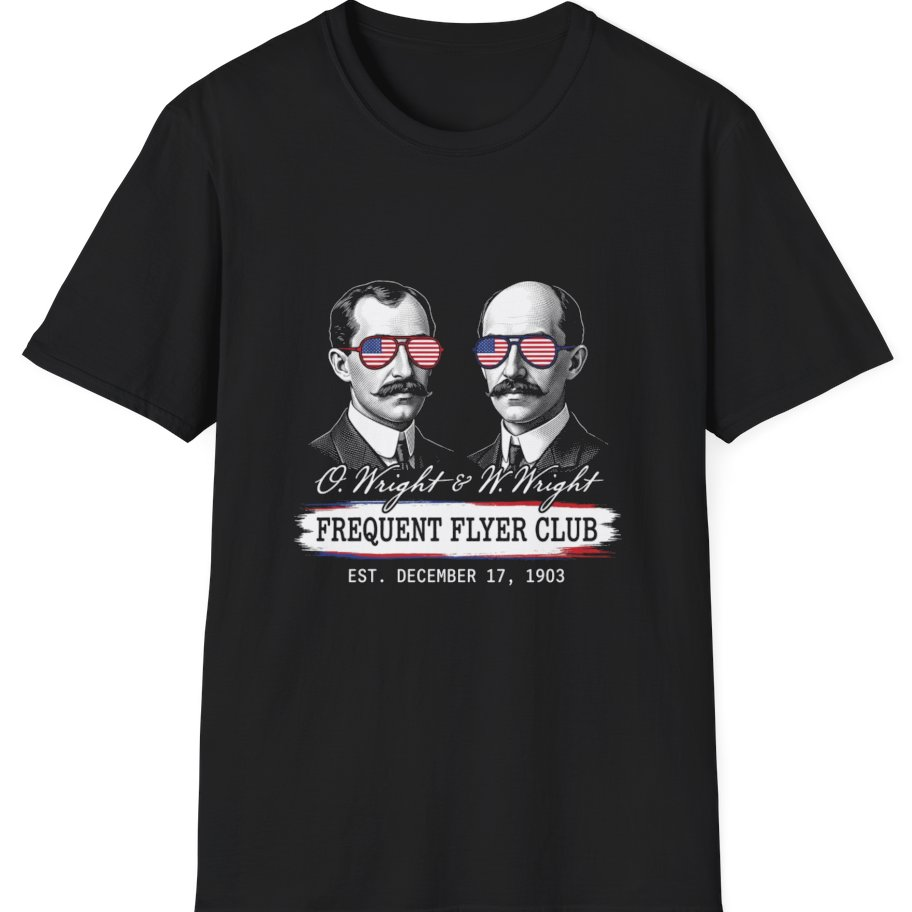 Wright Brothers Frequent Flyer T-Shirt - Black front