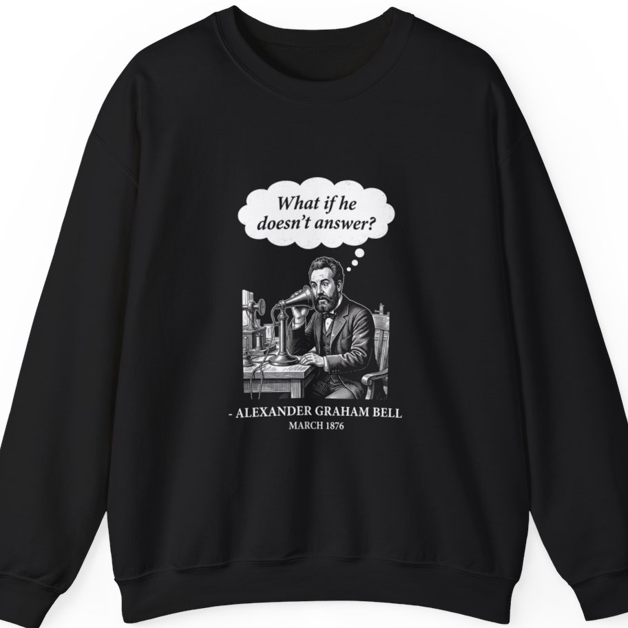First Phone Call Panic Sweatshirt - Black front