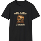 Jesse James Crooked Picture T-Shirt - Black front