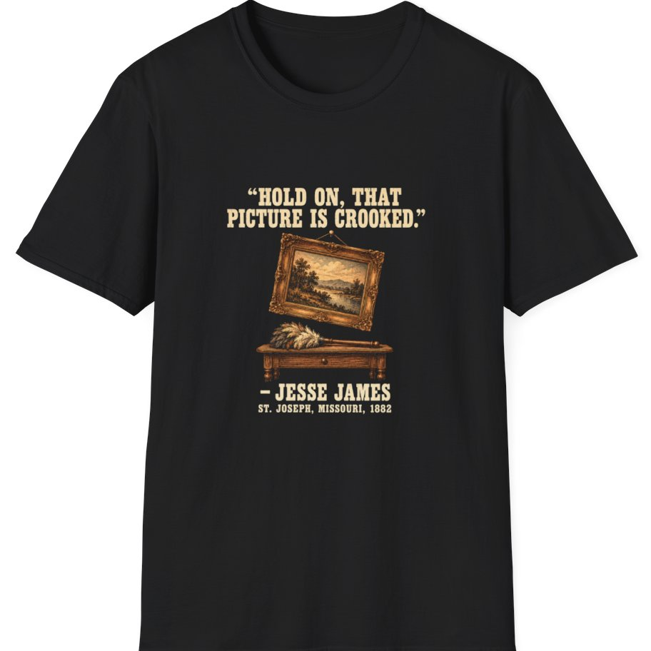 Jesse James Crooked Picture T-Shirt - Black front