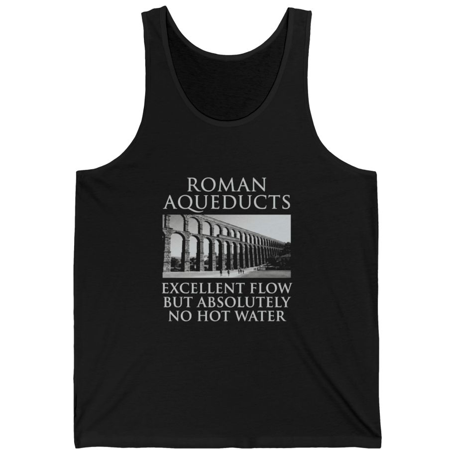 Roman Aqueducts Service Review Tank Top - Black front