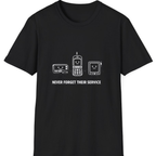 Never Forget Their Service Obsolete T-Shirt - Black front