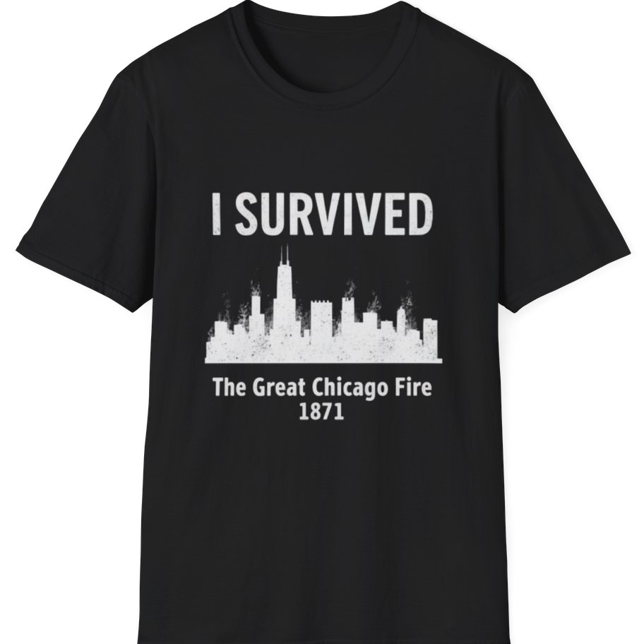I Survived The Great Chicago T-Shirt - Black front