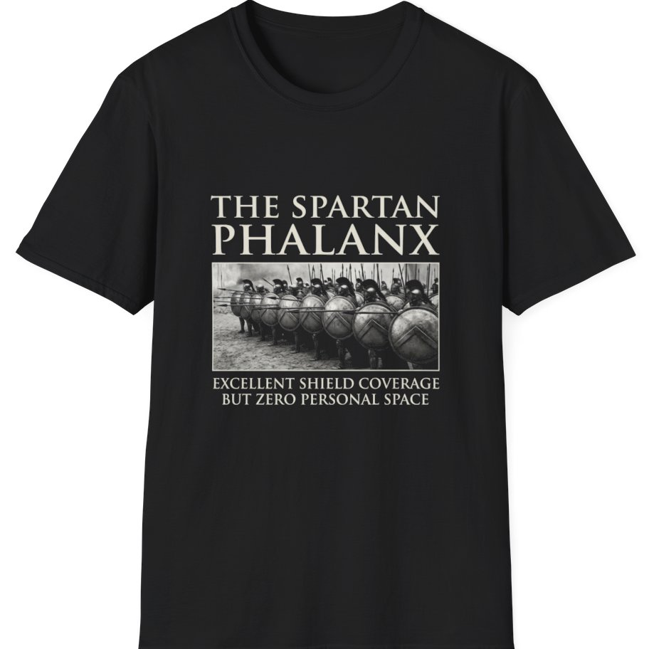 Spartan Phalanx Review T-Shirt - Black front