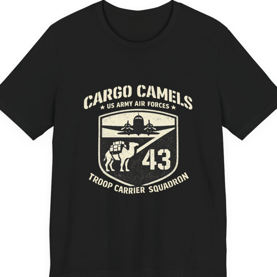 Cargo Camels WWII Usaaf Troop Premium Tee - Black front