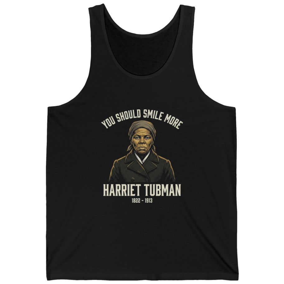 You Should Smile More Harriet Tank Top - Black front