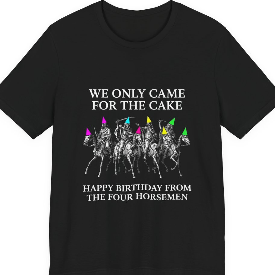 Four Horsemen Birthday Party Premium Tee - Black front