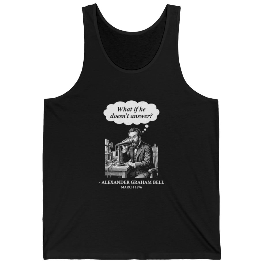 First Phone Call Panic Tank Top - Black front