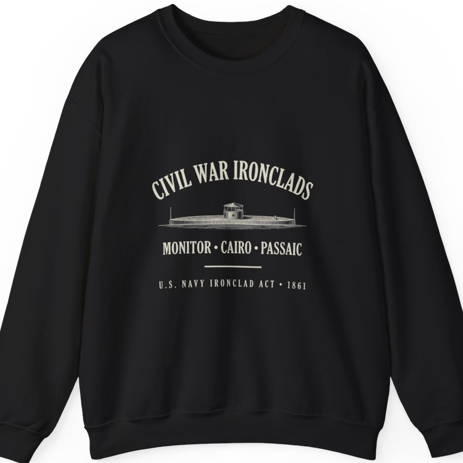Civil War River Ironclads Sweatshirt - Black front