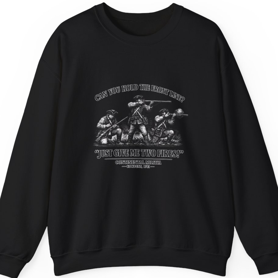 Continental Militia Two Fires Cowpens Sweatshirt - Black front