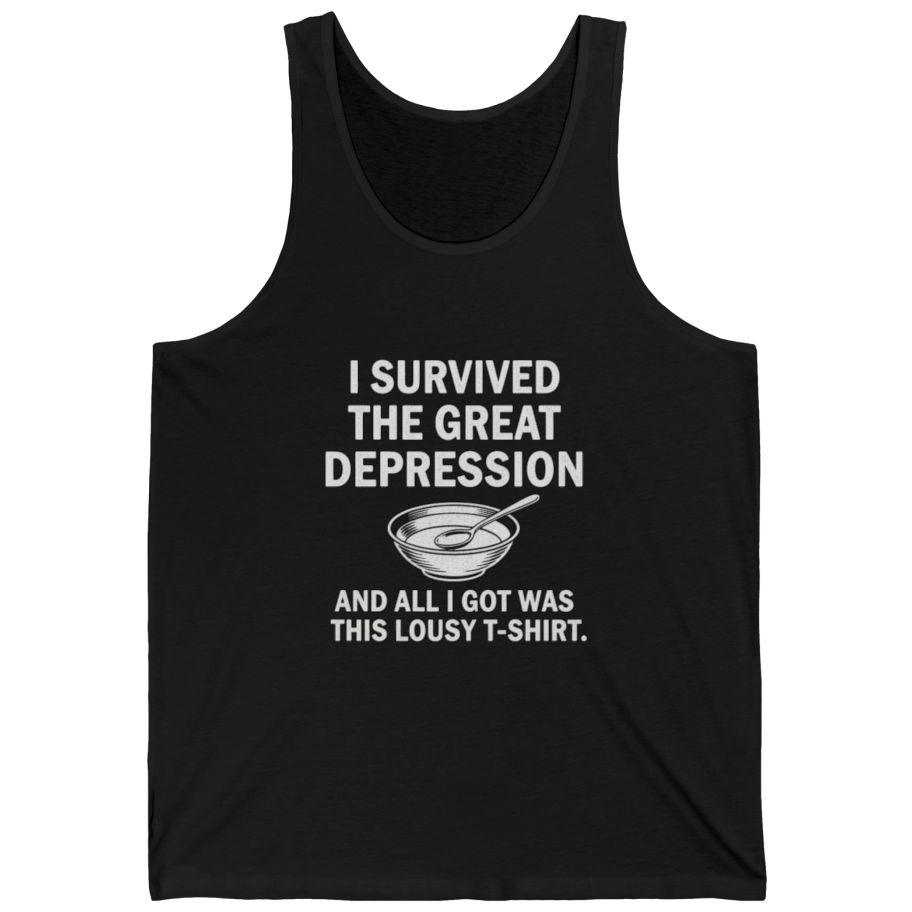 Great Depression Tank Top - Black front