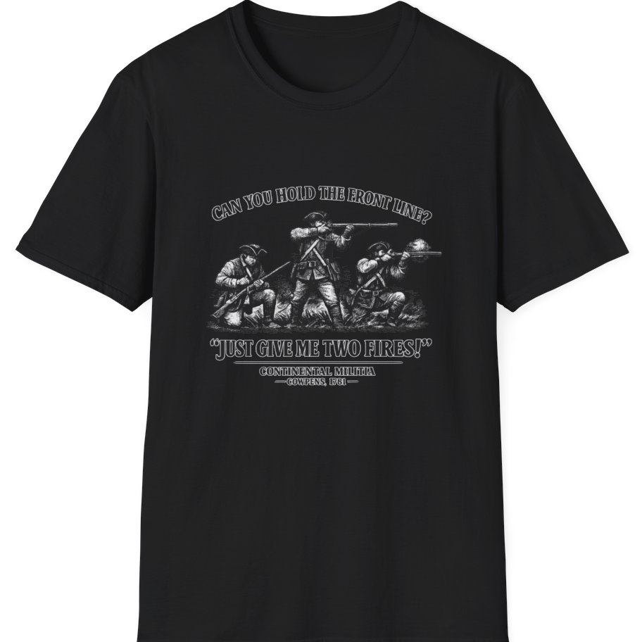 Continental Militia Two Fires Cowpens T-Shirt - Black front