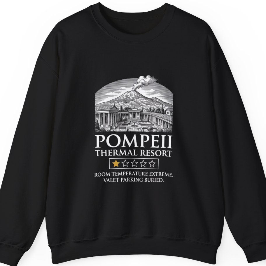 Pompeii Thermal Resort Sweatshirt - Black front