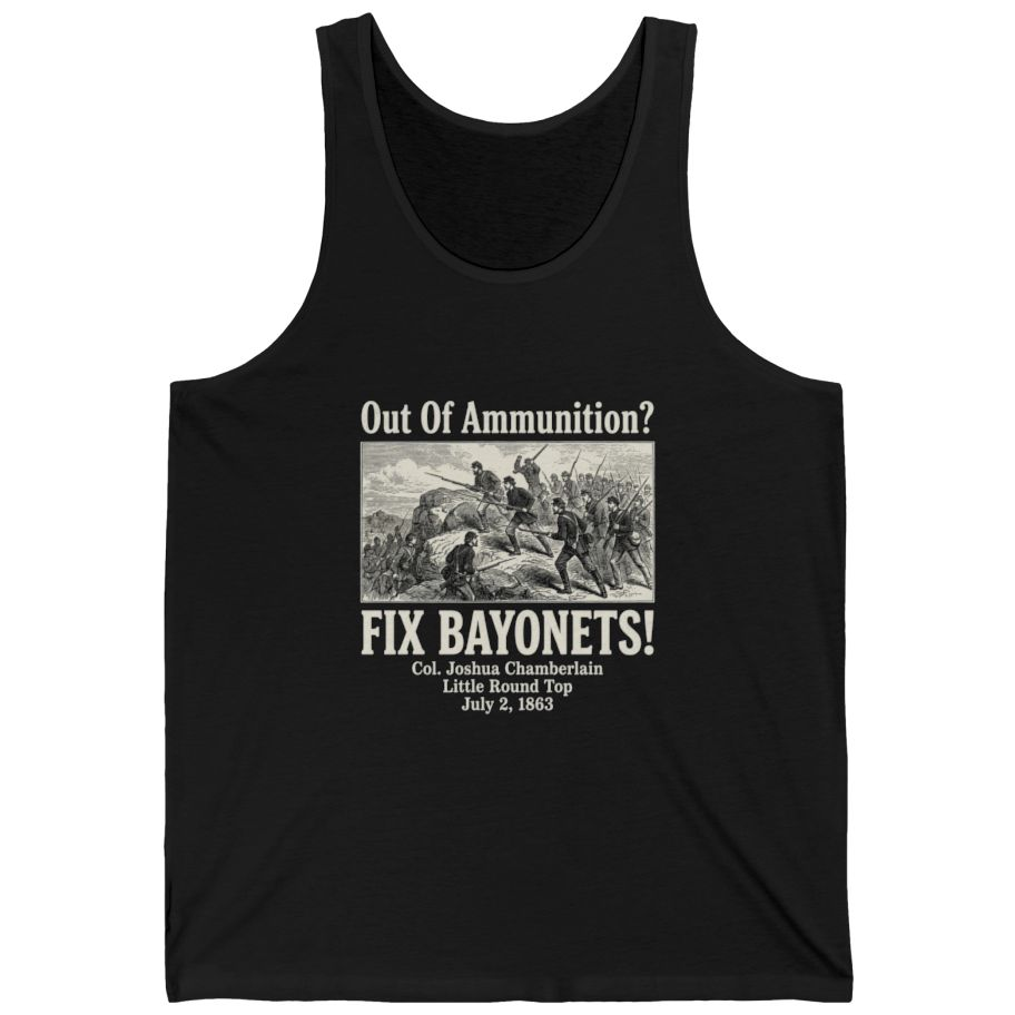 Out of Ammunition Fix Bayonets Tank Top - Black front
