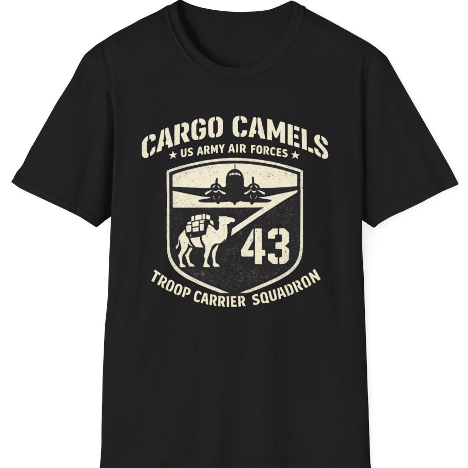 Cargo Camels WWII Usaaf Troop T-Shirt - Black front
