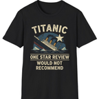 Titanic One Star Review T-Shirt - Black front