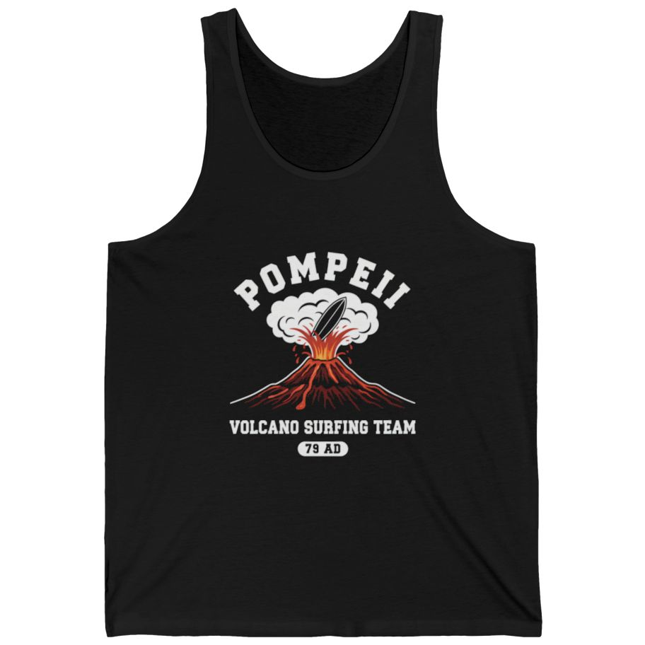 Pompeii Volcano Surfing Team Tank Top - Black front
