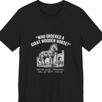 Trojan Horse Deadpan Satire Premium Tee - Black front