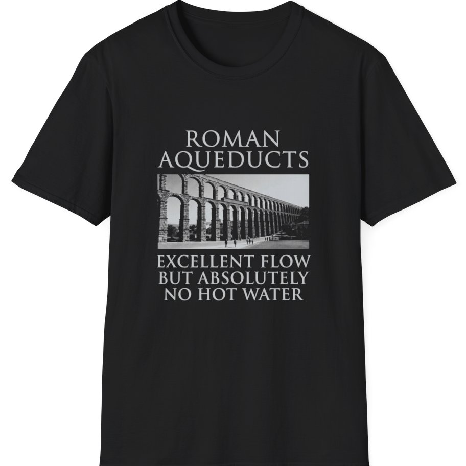 Roman Aqueducts Service Review T-Shirt - Black front