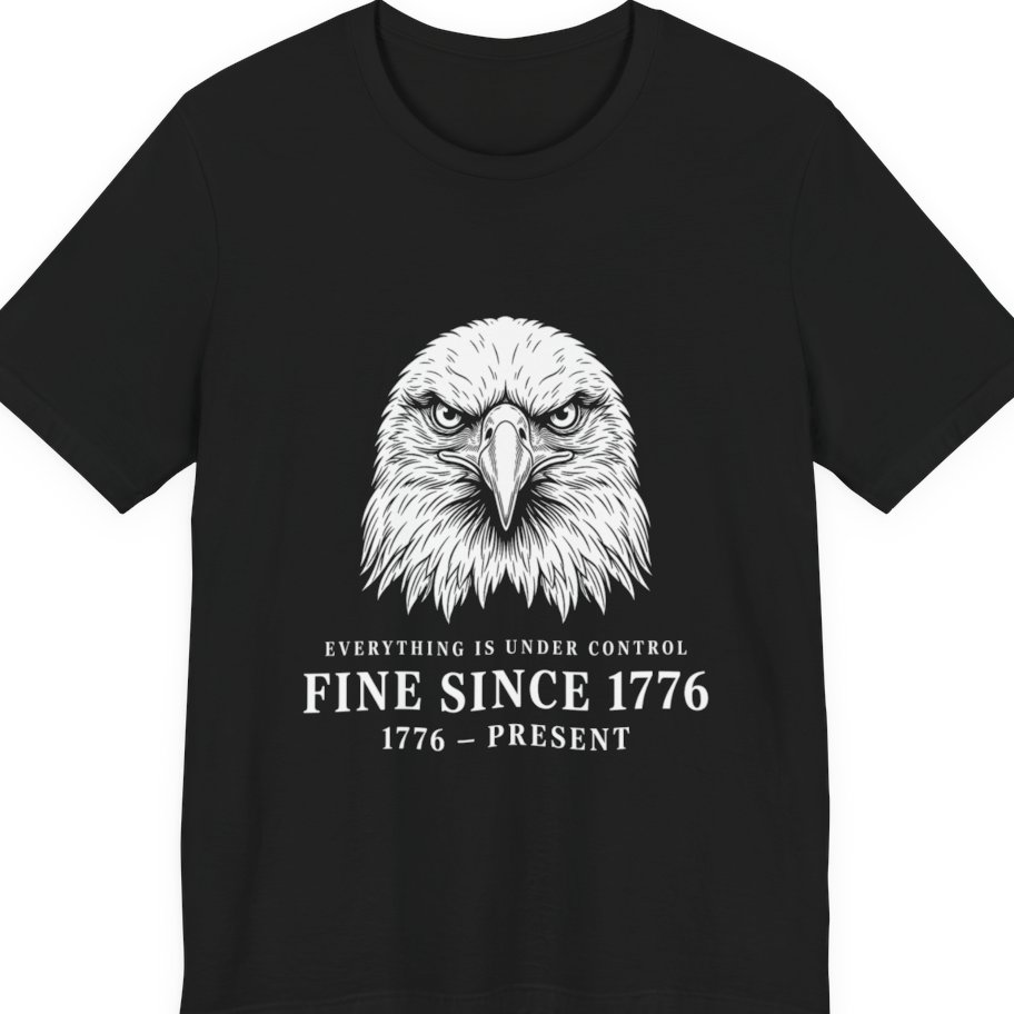 Stressed Eagle Fine Since Premium Tee - Black front
