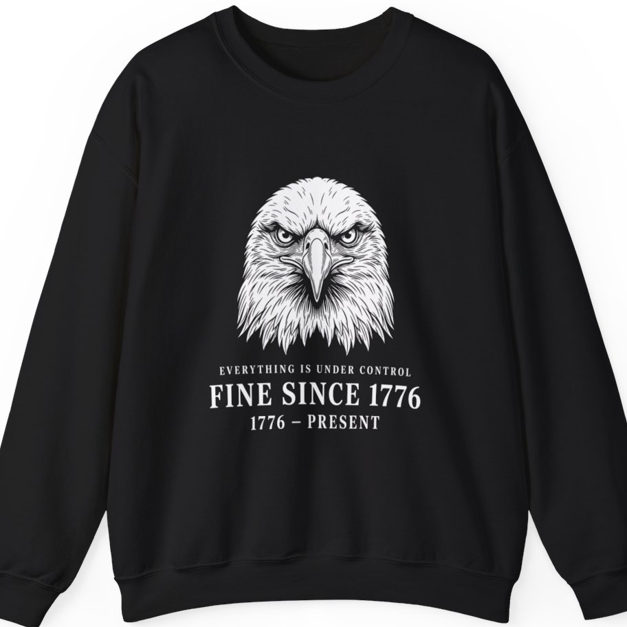 Stressed Eagle Fine Since T-Shirt - Black front