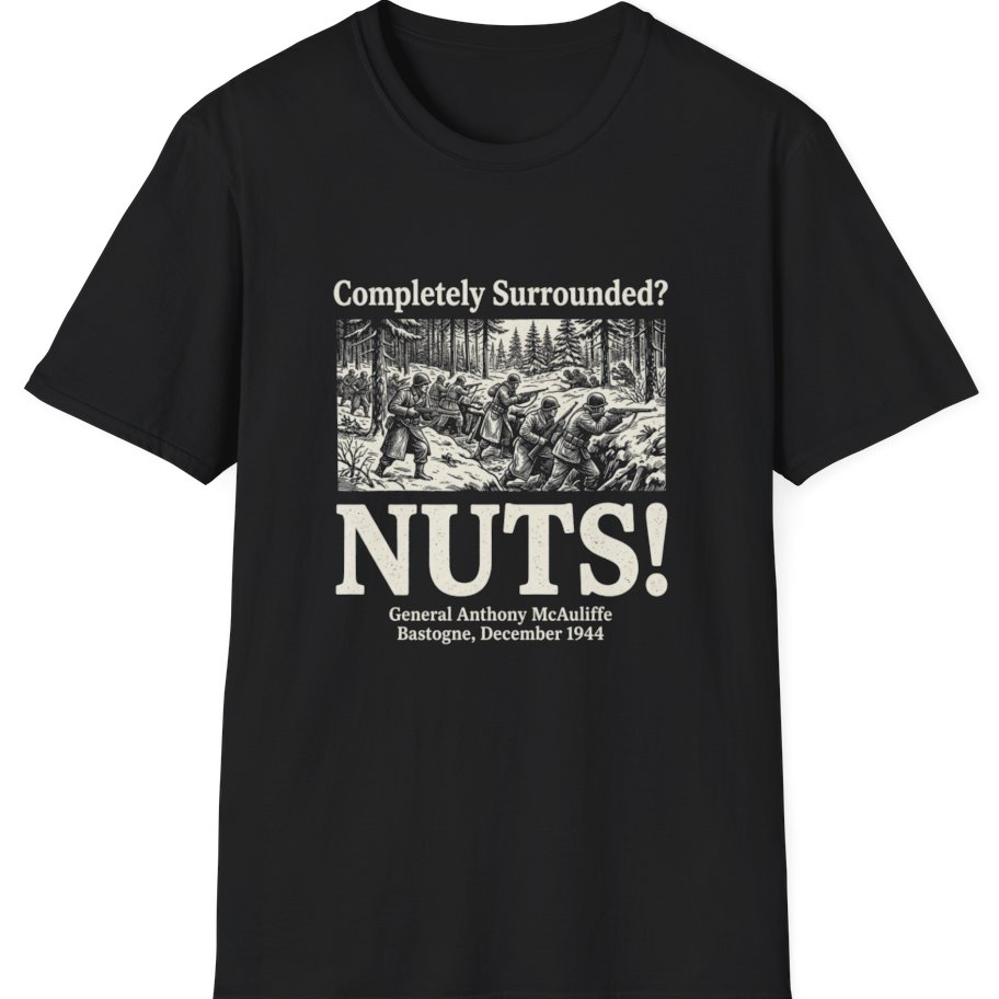 Bastogne Nuts Defiance T-Shirt - Black front
