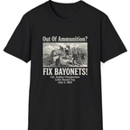 Out of Ammunition Fix Bayonets T-Shirt - Black front