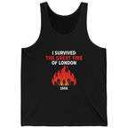 I Survived The Great Fire Tank Top - Black front