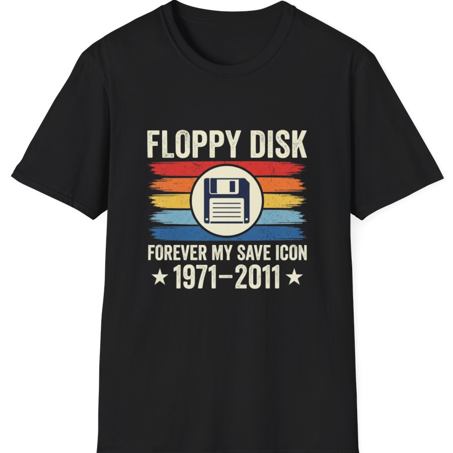Floppy Disk Memorial T-Shirt - Black front
