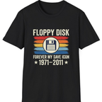Floppy Disk Memorial T-Shirt - Black front
