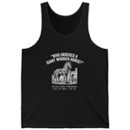 Trojan Horse Deadpan Satire Tank Top - Black front