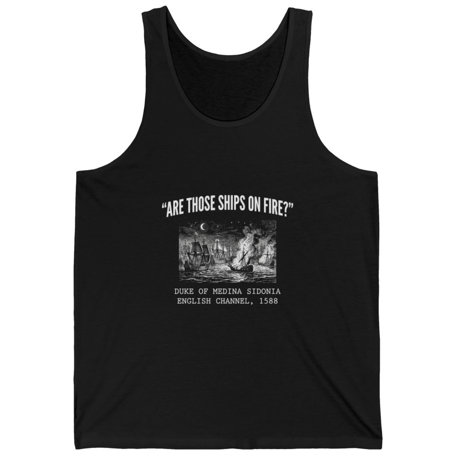 Spanish Armada Fire Ships Tank Top - Black front
