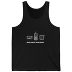 Never Forget Their Service Obsolete Tank Top - Black front