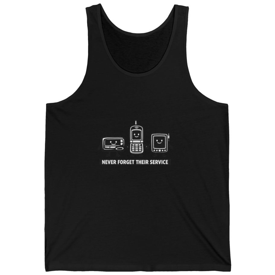 Never Forget Their Service Obsolete Tank Top - Black front