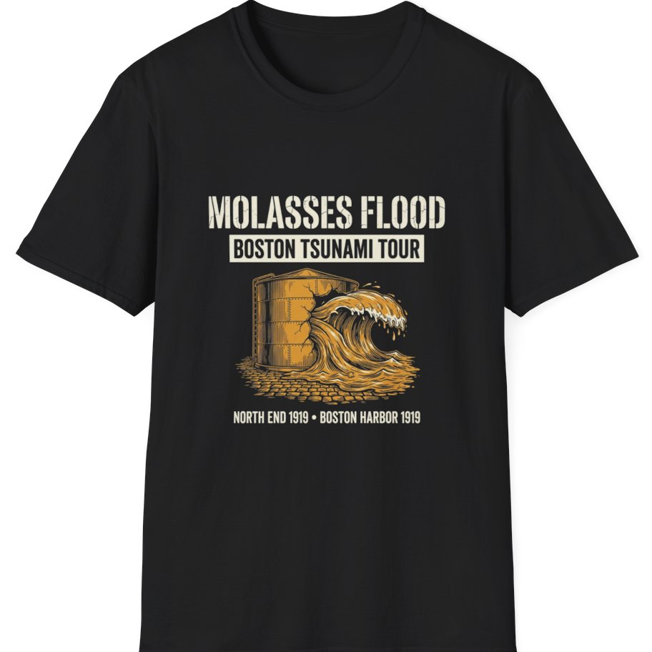 Boston Molasses Flood Tour T-Shirt - Black front