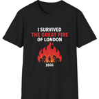 I Survived The Great Fire T-Shirt - Black front