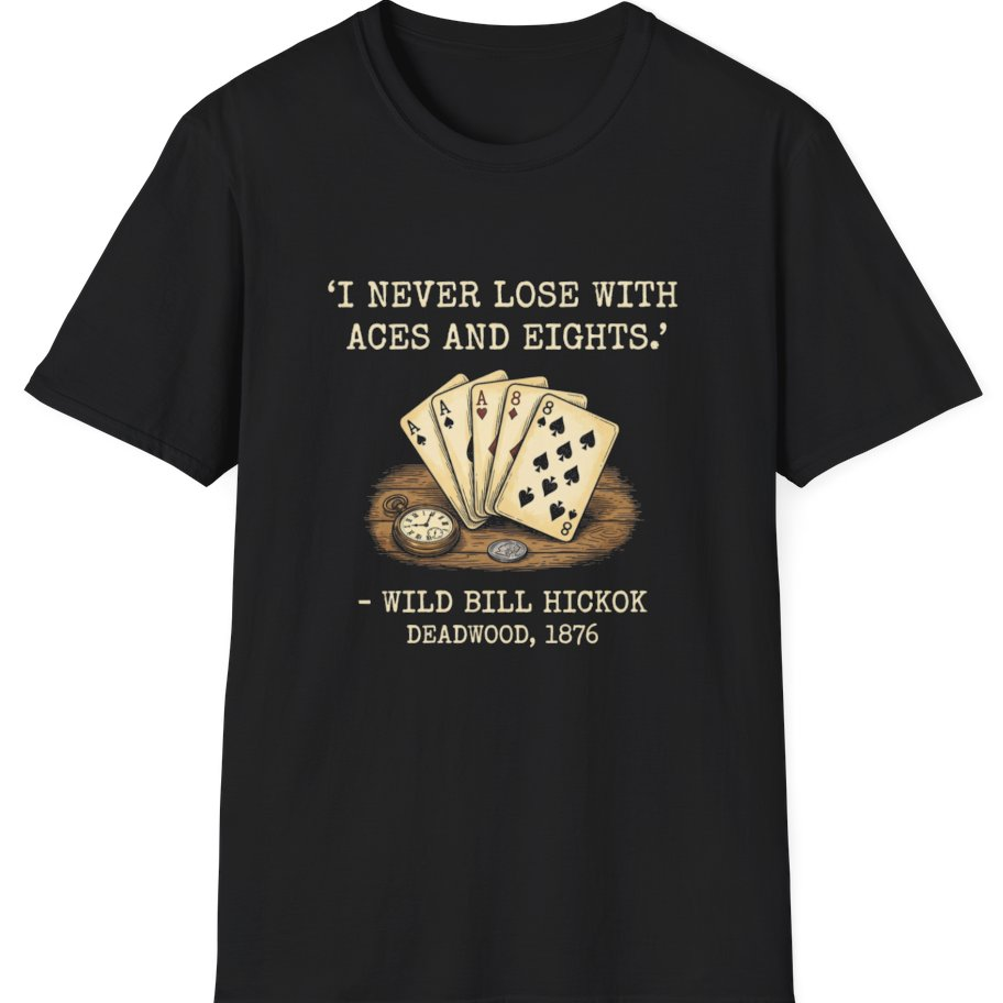 Dead Mans Hand Poker T-Shirt - Black front