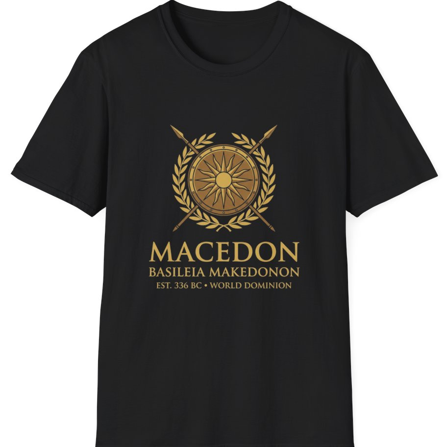 Macedonian Empire Crest T-Shirt - Black front